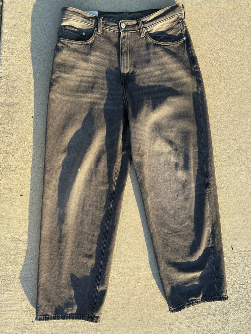 H&M Men's Washed Black Relaxed Jeans